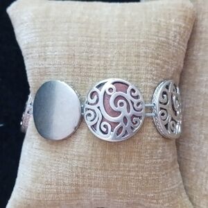 Kenneth Cole Reaction Silver Tone Elastic Fit Bracelet